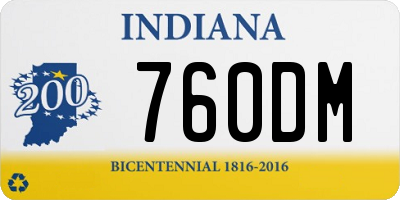 IN license plate 760DM