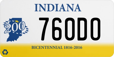 IN license plate 760DO