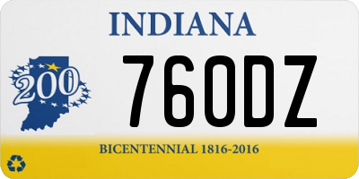IN license plate 760DZ