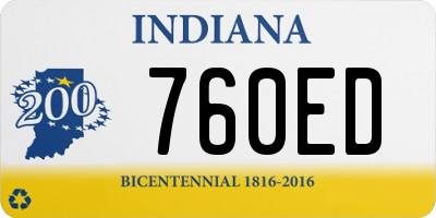 IN license plate 760ED