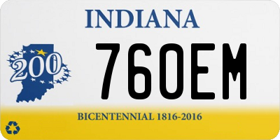 IN license plate 760EM