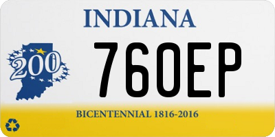 IN license plate 760EP