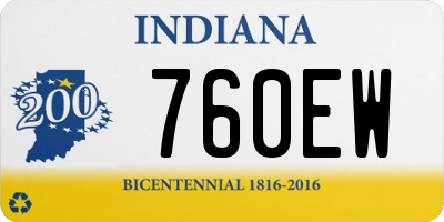 IN license plate 760EW