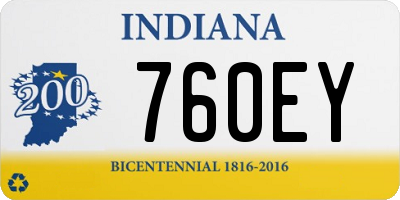 IN license plate 760EY