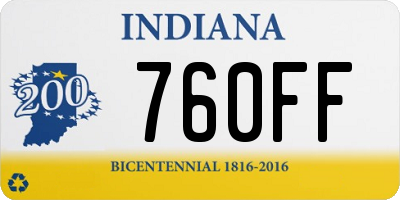 IN license plate 760FF