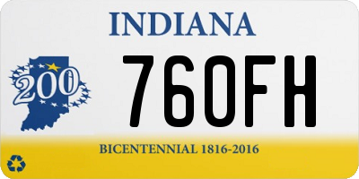 IN license plate 760FH