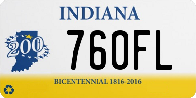 IN license plate 760FL