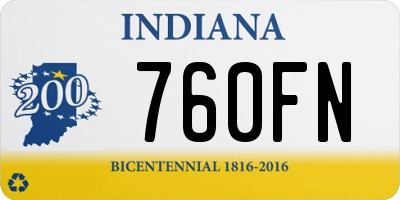 IN license plate 760FN