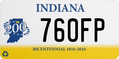 IN license plate 760FP