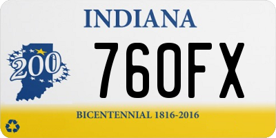 IN license plate 760FX