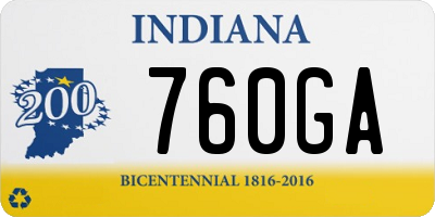 IN license plate 760GA