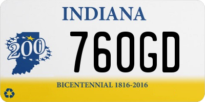 IN license plate 760GD