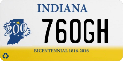 IN license plate 760GH