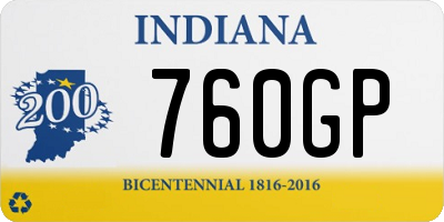IN license plate 760GP