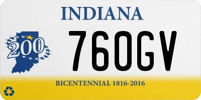 IN license plate 760GV