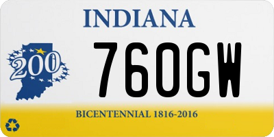 IN license plate 760GW