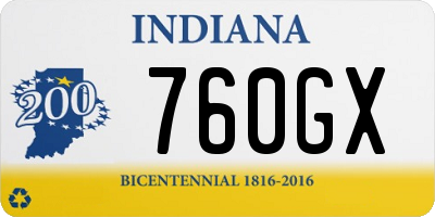 IN license plate 760GX