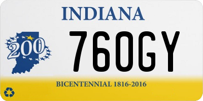 IN license plate 760GY