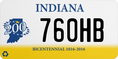 IN license plate 760HB