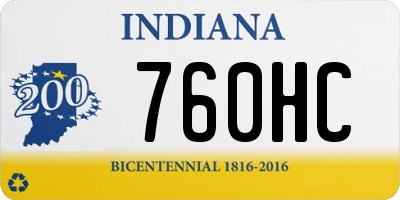 IN license plate 760HC