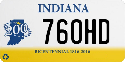 IN license plate 760HD