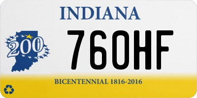 IN license plate 760HF