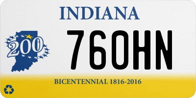 IN license plate 760HN