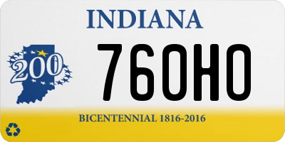 IN license plate 760HO