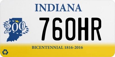 IN license plate 760HR