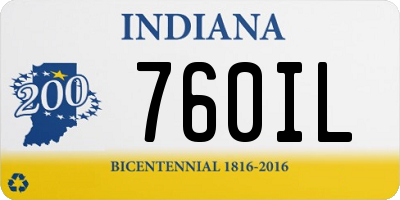 IN license plate 760IL