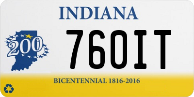 IN license plate 760IT