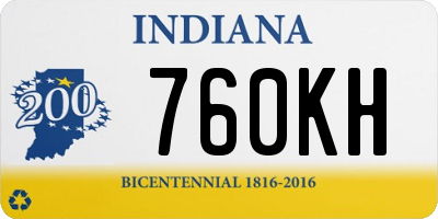 IN license plate 760KH