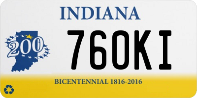 IN license plate 760KI