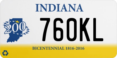 IN license plate 760KL