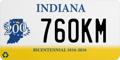 IN license plate 760KM