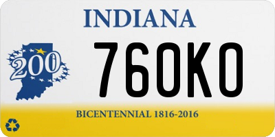 IN license plate 760KO