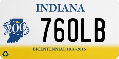 IN license plate 760LB