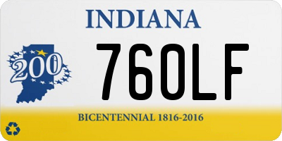 IN license plate 760LF