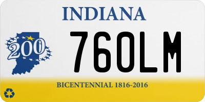 IN license plate 760LM
