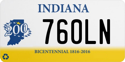 IN license plate 760LN