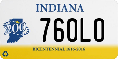 IN license plate 760LO