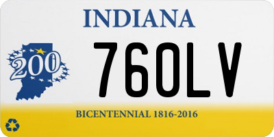 IN license plate 760LV