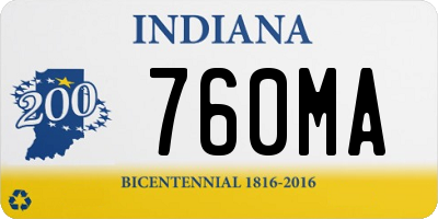 IN license plate 760MA