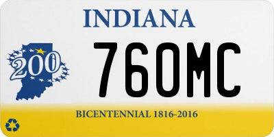 IN license plate 760MC