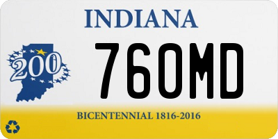 IN license plate 760MD