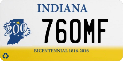 IN license plate 760MF