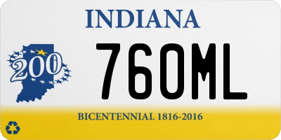 IN license plate 760ML