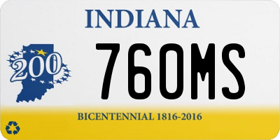 IN license plate 760MS