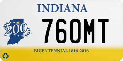 IN license plate 760MT