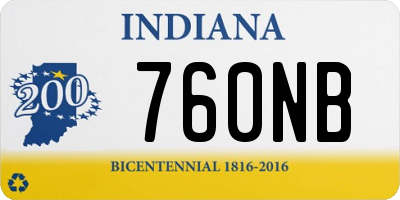 IN license plate 760NB